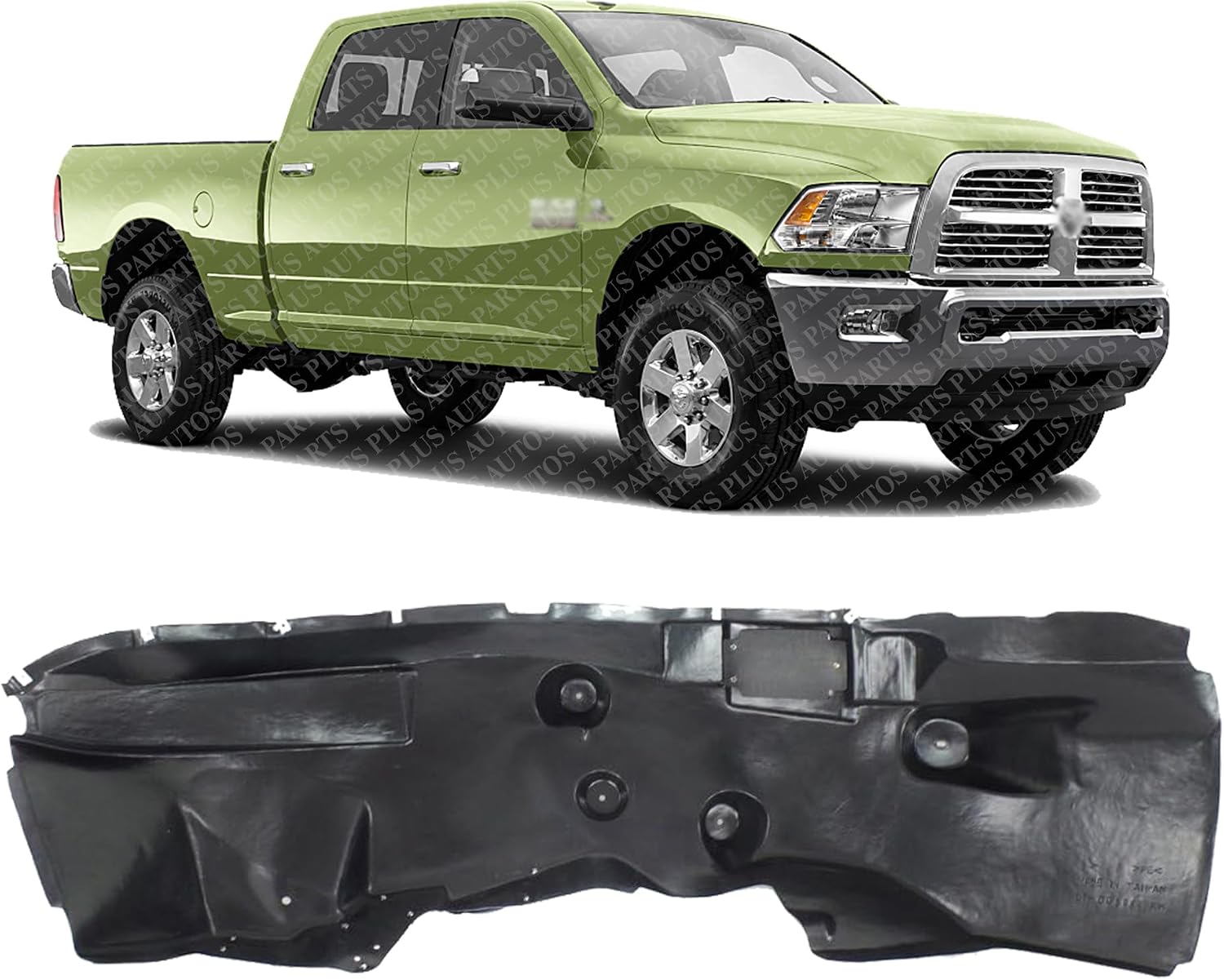 Front Fender Liner Right Passenger Side Direct Replacement Compatible With 2014-2018 Ram 2500 3500 CH1249164 68148310AD