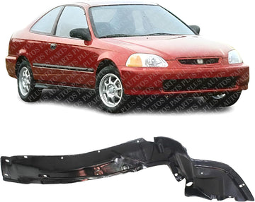 Front Fender Liner Right Passenger Side Direct Replacement Compatible with 1996-2000 Honda Civic HO1249103 74101S04010