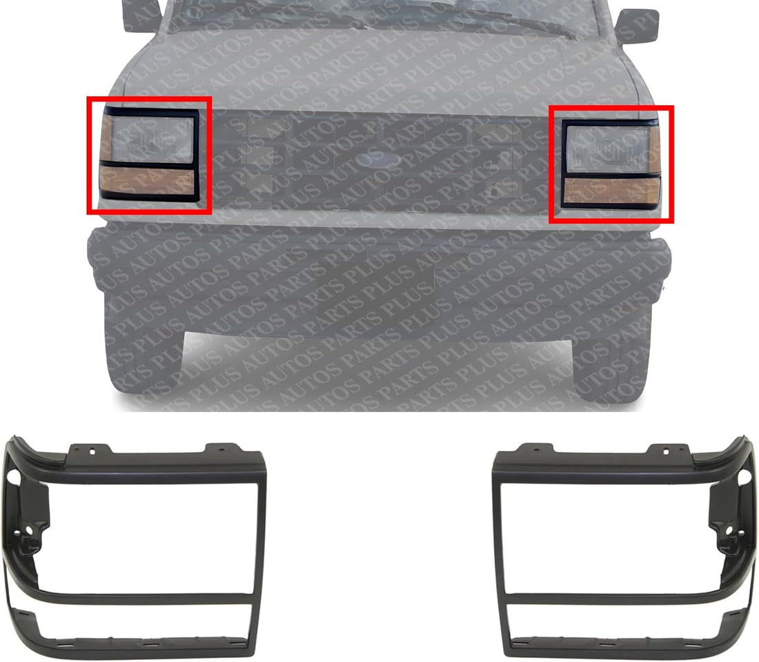 SET Of 2 Front Head Light Door Bezel Black Left Driver & Right Passenger Side Direct Replacement Compatible With 1998-1992 Ford Ranger / 1991-1994 Explorer FO2513110 FO2512112