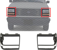 SET Of 2 Front Head Light Door Bezel Black Left Driver & Right Passenger Side Direct Replacement Compatible With 1998-1992 Ford Ranger / 1991-1994 Explorer FO2513110 FO2512112