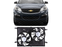 Front Radiator Dual Fan Shroud Assembly Direct Replacement Compatible with 2009-2017 Chevrolet Traverse / 2007-2017 GMC Acadia GM3115219 23434158