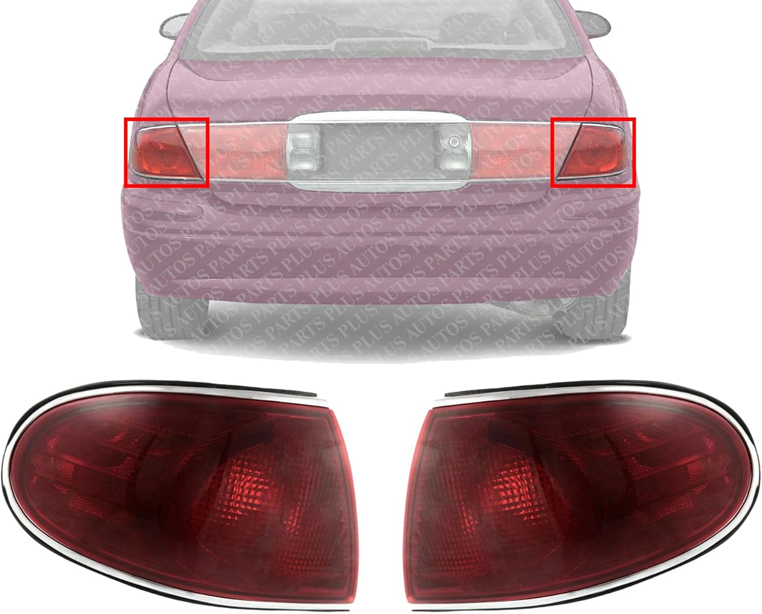 Set Of 2 Tail Light Outer Left Driver & Right Passenger Side Direct Replacement Compatible With 2001-2005 Buick LeSabre GM2800151 GM2801151 15228559 15228560