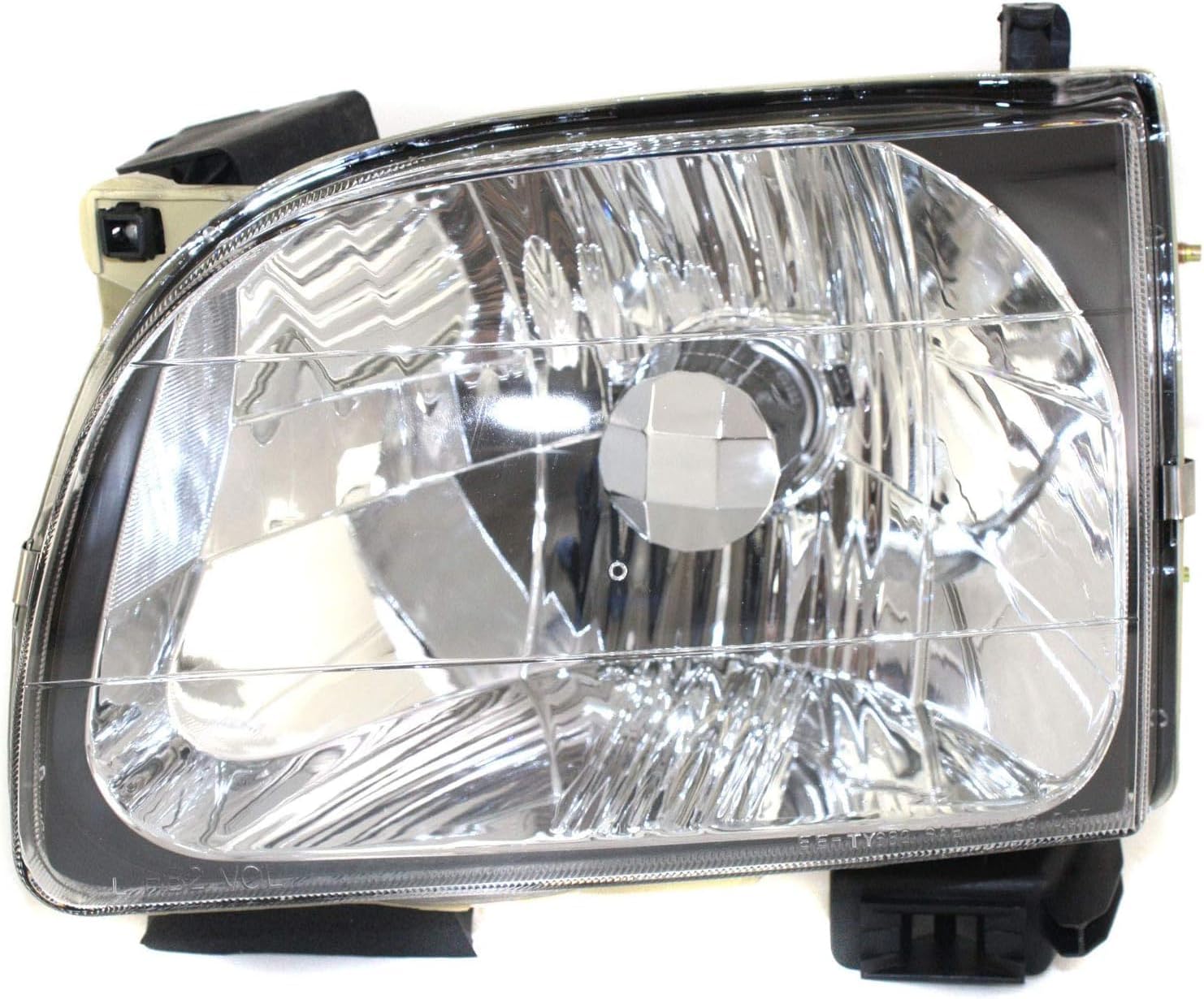 Front Grille Primed Shell & Insert + Headlights + Fillers + Corner Lamps Left Driver And Right Passenger Side Direct Replacement Compatible With 2001-2004 Toyota Tacoma