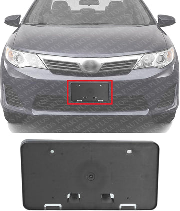 Front License Plate Bracket Textured Plastic Direct Replacement Compatible with 2012-2014 Toyota Camry TO1068117 5211406160