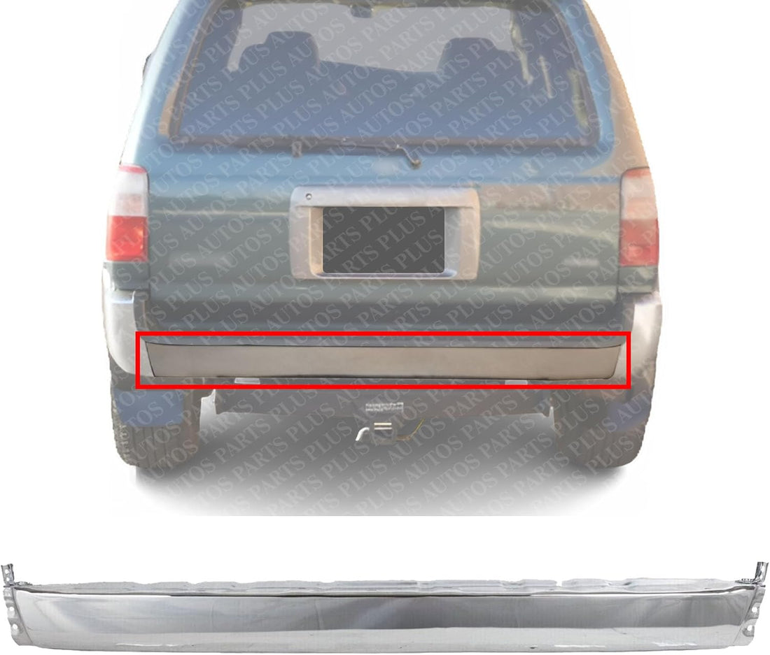 Rear Bumper Center Face Bar Chrome Steel Direct Replacement Compatible With Toyota 4Runner 1996-1998 TO1102219 5210535130