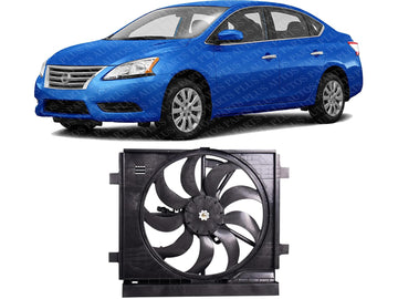 Front Radiator Fan Assembly Plastic Direct Replacement Compatible with 2013-2019 Nissan Sentra NI3115146 214819AM0A