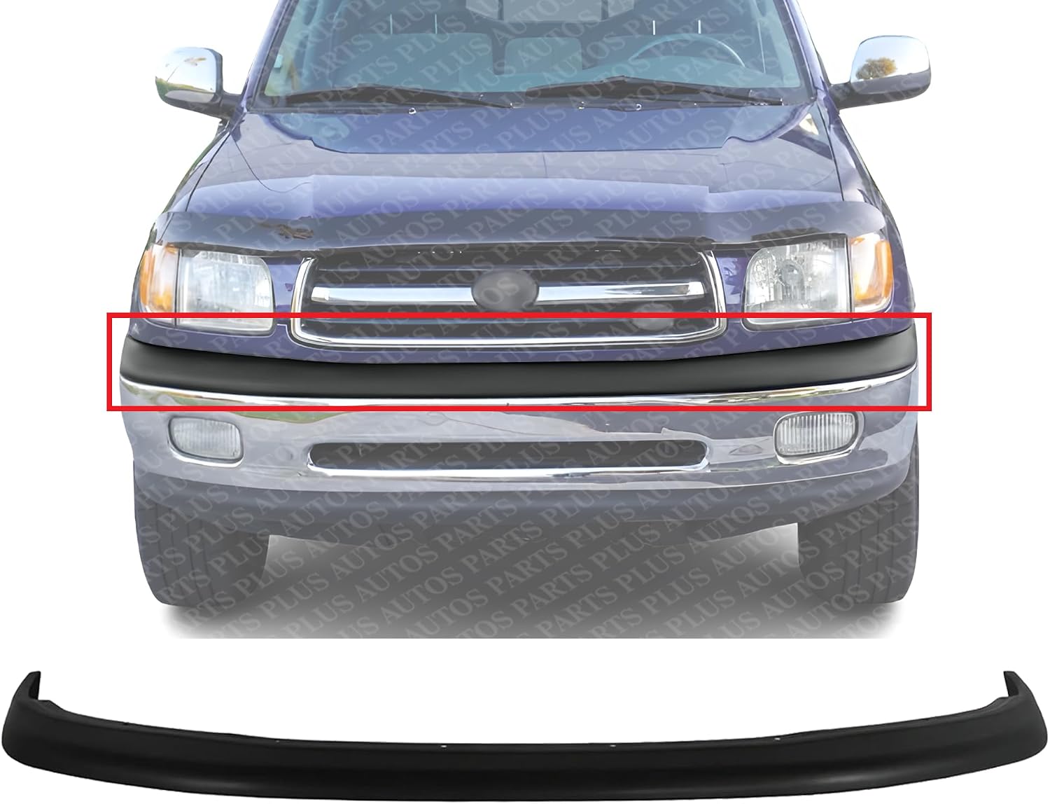 Front Bumper Upper Cover Textured Plastic Direct Replacement Compatible With 2000-2006 Toyota Tundra TO1000198 521190C010