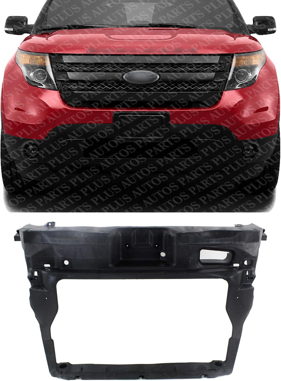 Front Radiator Support Assembly Plastic Direct Replacement Compatible With 2011-2015 Ford Explorer FO1225206 BB5Z16138A