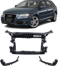 Front Radiator Support Assembly Plastic With Steel Direct Replacement Compatible With 2009-2013 Audi A3 AU1225126 8P0805588L