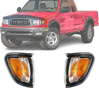 Set Of 2 Front Corner Light Assembly Plastic Left Driver & Right Passenger Side Direct Replacement Compatible With 2001-2004 Toyota Tacoma TO2521160 TO2520160 8161004070 8162004070