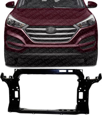 Front Radiator Support Assembly Plastic With Steel Direct Replacement Compatible With 2016-2021 Hyundai Tucson HY1225201 64101D3000