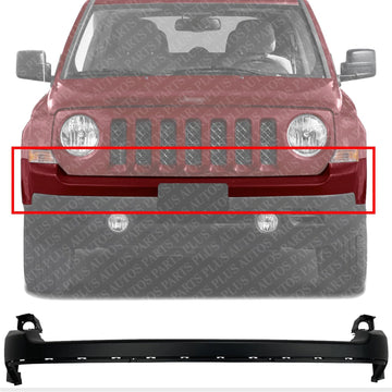 Front Bumper Upper Cover Primed Direct Replacement Compatible With 2011-2017 Jeep Patriot CH1014103 68091521AA
