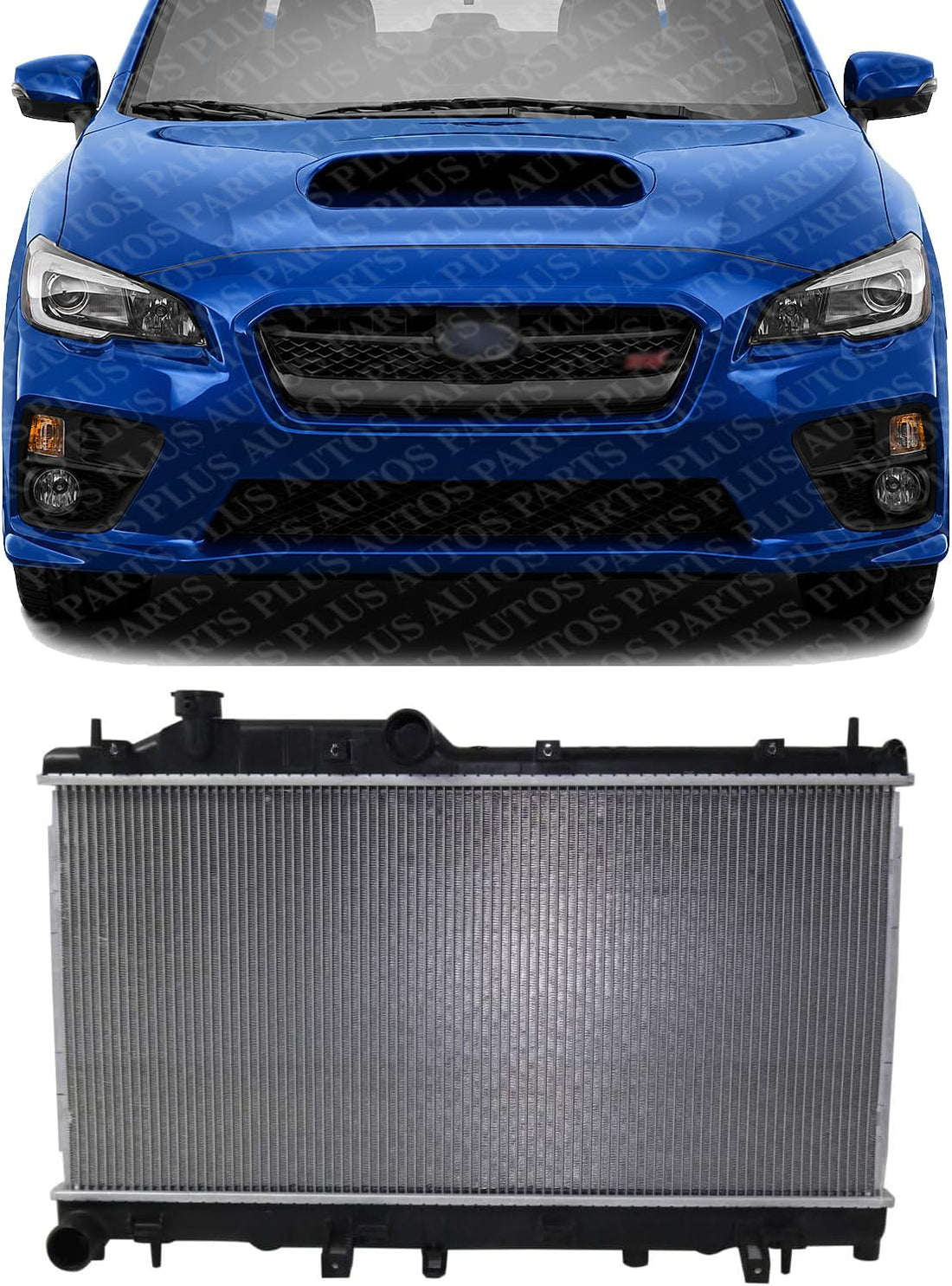 Front Radiator Aluminum Core Direct Replacement Compatible With 2015-2021 Subaru WRX STI SU3010660 45119VA010