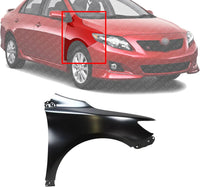 AUTOS PARTS PLUS Front Fender Primed Steel Right Passenger Side Direct Replacement Compatible With 2009-2013 Toyota Corolla TO1241224 5380112A70