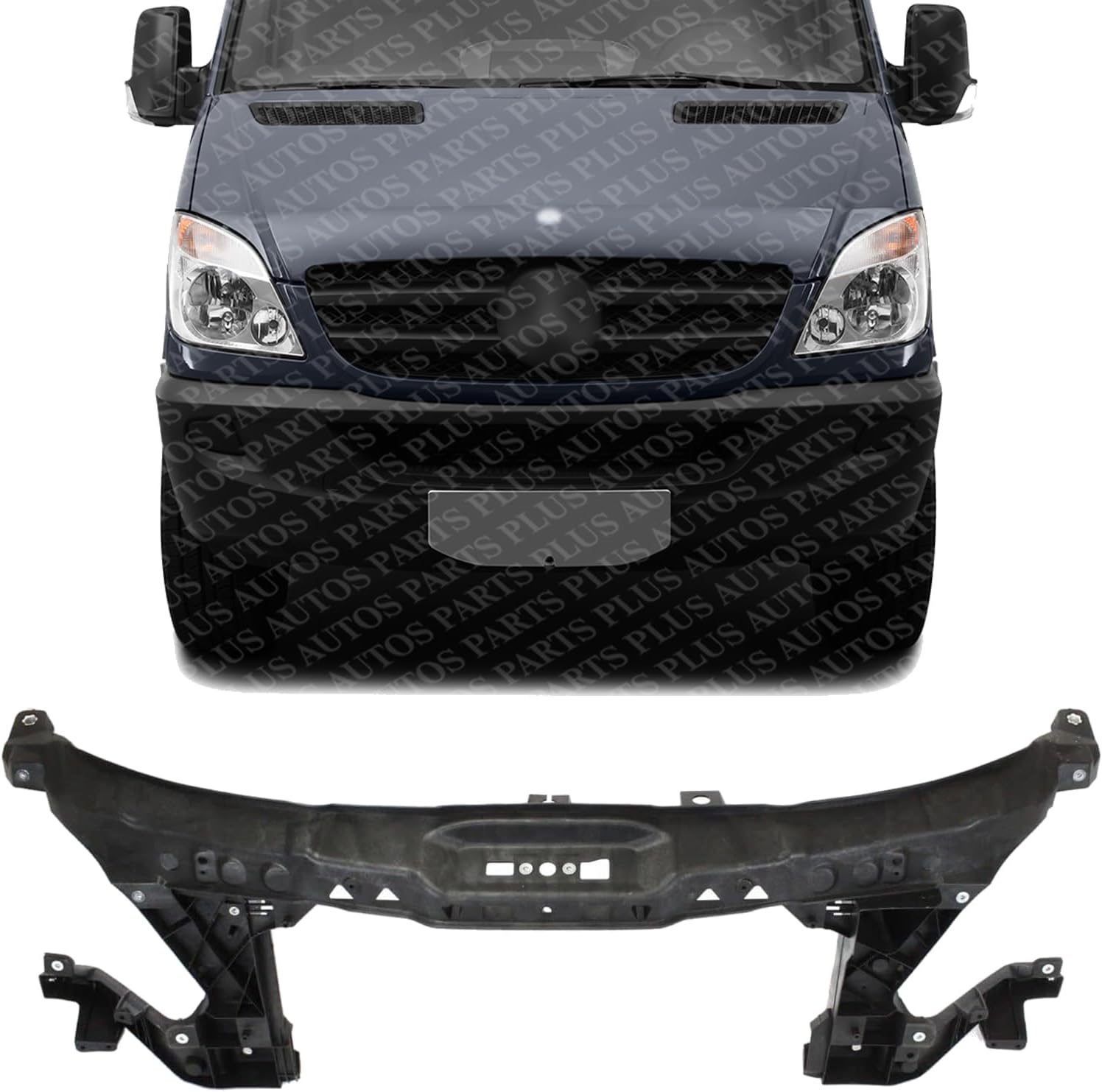 Front Radiator Support Assembly Plastic Direct Replacement Compatible With 2007-2009 Dodge Sprinter / 2010-2013 Mercedes Benz 2500 3500 CH1225231 MB1225175 68047141AA 9068800203