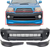 Front Bumper Cover Textured + Lower Valance Primed Plastic Left Driver & Right Passenger Side Direct Replacement Compatible With 2005-2011 Toyota Tacoma TO1000305 TO1093127 TO1093128
