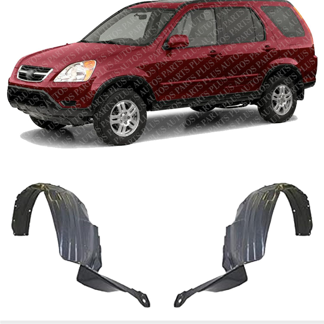 Set Of 2 Front Fender Liner Left Driver & Right Passenger Side Direct Replacement Compatible With 2002-2006 Honda CR-V HO1248116 HO1249116 74100S9A000 74150S9A000