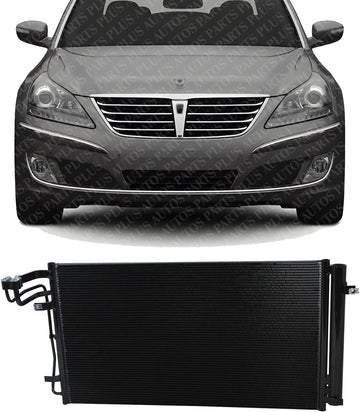 AUTOS PARTS PLUS Front A/C Condenser Aluminum Core Direct Replacement Compatible With 2012-2013 Hyundai Equus HY3030151 976063N100