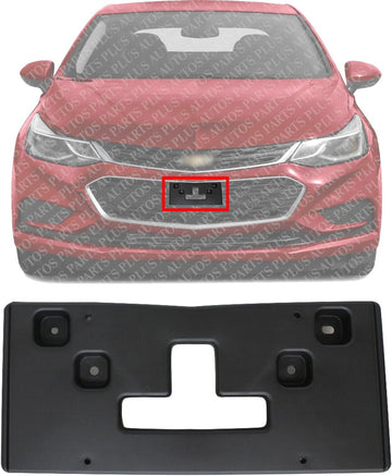 Front License Plate Bracket Textured Direct Replacement Compatible with 2015 Chevrolet Cruze / 2016 Limited GM1068166 95426878