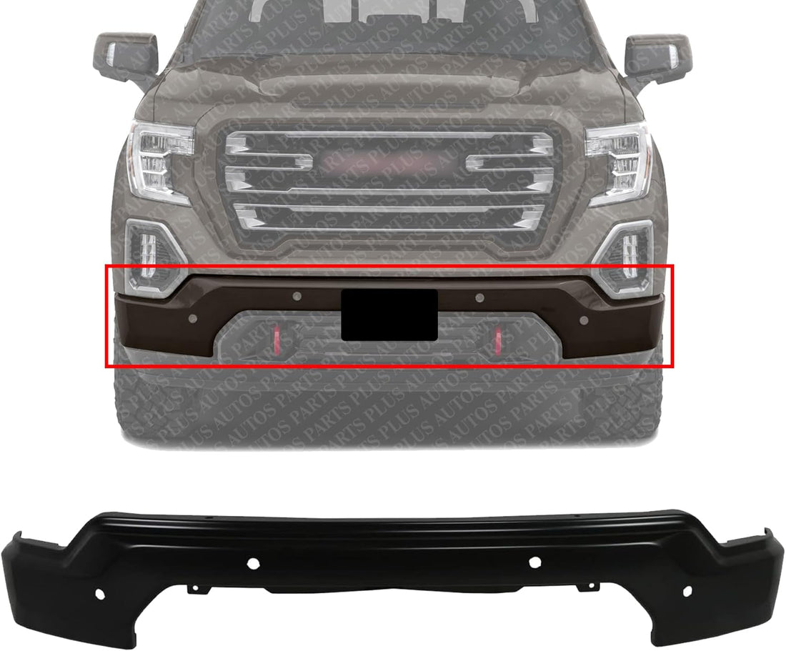 Front Bumper Face Bar Steel with Park Assist Sensors Direct Replacement Compatible With 2019-2021 GMC Sierra 1500 GM1002877