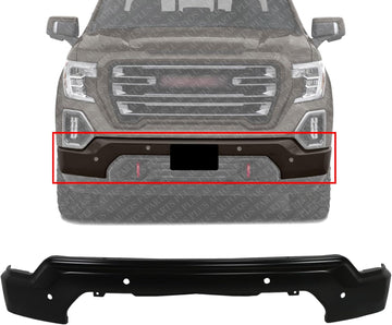 Front Bumper Face Bar Steel with Park Assist Sensors Direct Replacement Compatible With 2019-2021 GMC Sierra 1500 GM1002877