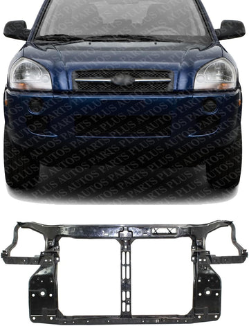 Front Radiator Support Assembly Plastic Direct Replacement Compatible With 2005-2009 Hyundai Tucson HY1225149 641012E001