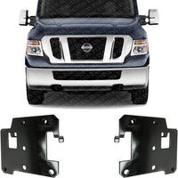 Set of 2 Front Bumper Bracket Steel Left Driver & Right Passenger Side Direct Replacement Compatible with 2012-2021 Nissan NV Series Full Size Van NI1066149 NI1067149
