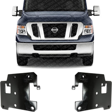 Set of 2 Front Bumper Bracket Steel Left Driver & Right Passenger Side Direct Replacement Compatible with 2012-2021 Nissan NV Series Full Size Van NI1066149 NI1067149