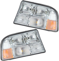 Set Of 2 Front Headlight Without Fog Lights Right & Left Side Direct Replacement Compatible With 1998-2001 Oldsmobile Bravada / 1998-2004 GMC Sonoma / 1998-2005 Jimmy GM2502174