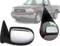 Front Power Mirror Manual Folding Non-Heated Chrome Left Driver Side Direct Replacement Compatible With 1999-2002 Chevrolet Silverado/GMC Sierra GM1320174 15172249