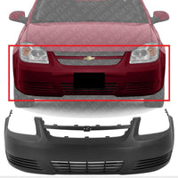 Front Bumper Cover Primed Without Fog Light Holes Direct Replacement Compatible With 2005-2010 Chevrolet Cobalt GM1000733 19120183