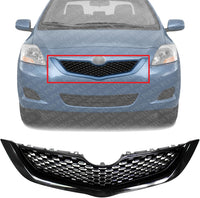 Front Grille Assembly Textured Shell And Insert Plastic Direct Replacement Compatible With 2009-2012 Toyota Yaris TO1200328 5311152580C0