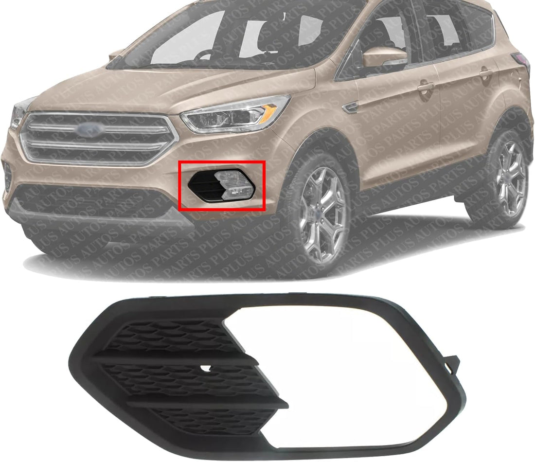 Front Fog Light Cover Textured Left Driver Side Direct Replacement Compatible With 2017-2019 Ford Escape FO1038164 GJ5Z17K946AB