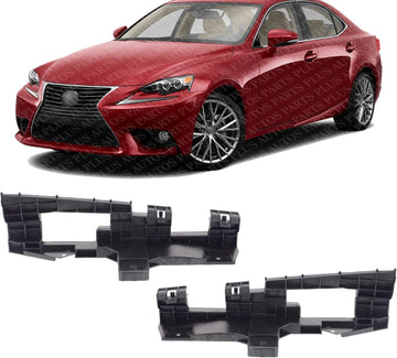 Set of 2 Front Bumper Side-Cover Support Bracket Plastic Right Passenger & Left Driver Side Direct Replacement Compatible with 2009-2010 Lexus IS250 / IS350 LX1043105 LX1042105