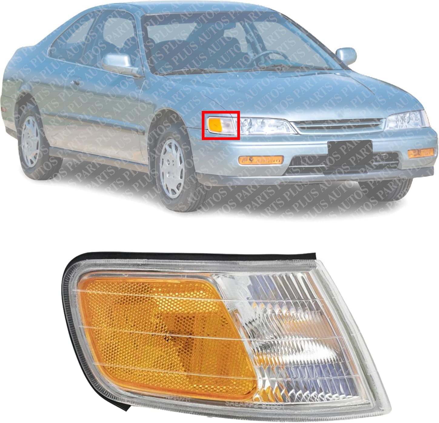 Front Corner Light Assembly Right Passenger Side Direct Replacement Compatible With 1994-1997 Honda Accord HO2551109 34300SV4A02