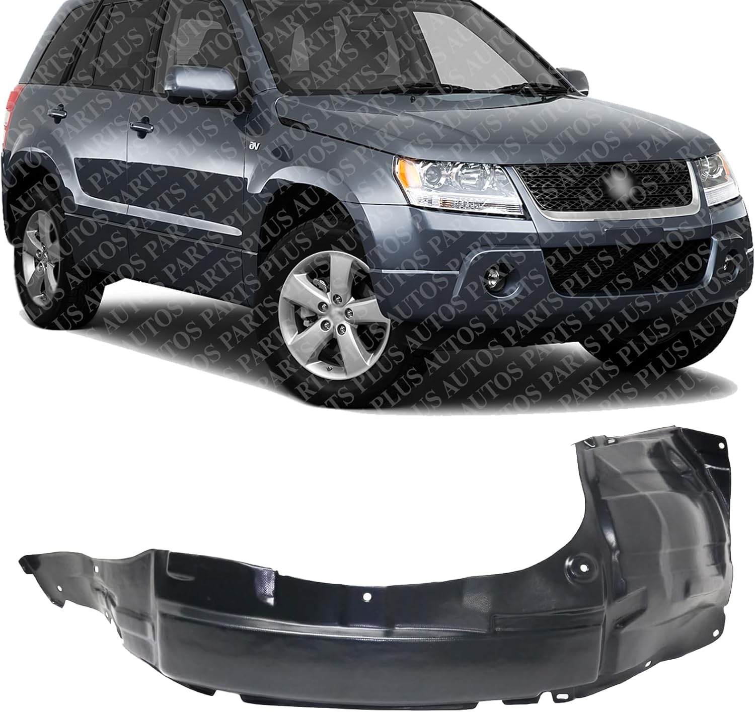 Front Fender Liner Right Passenger Side Direct Replacement Compatible With 2006-2013 Suzuki Grand Vitara SZ1251102 7248165J00