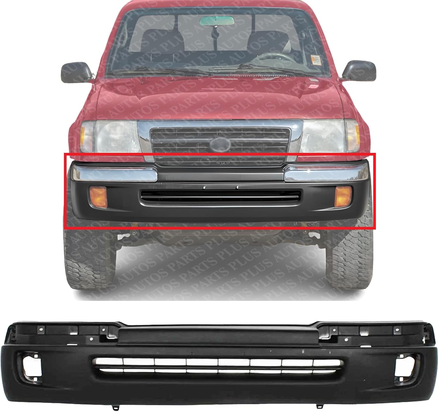 Front Bumper Cover Textured Direct Replacement Compatible With 1998-2000 Toyota Tacoma 2WD TO1095173 5391104090