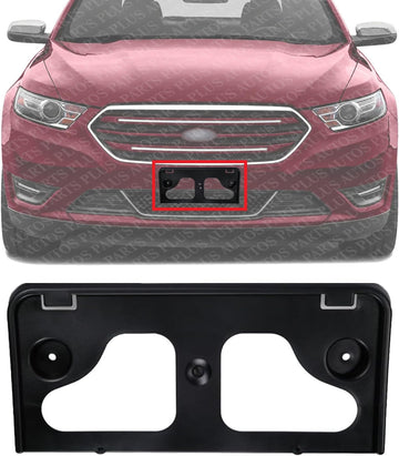 Front License Plate Bracket Primed Plastic Direct Replacement Compatible with 2013-2019 Ford Taurus/Police Interceptor FO1068150 DG1Z17A385AA