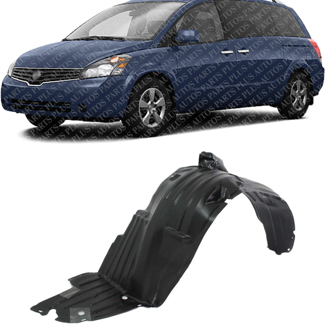 Front Fender Liner Left Driver Side Direct Replacement Compatible With 2004-2009 Nissan Quest NI1250117 63843CK000