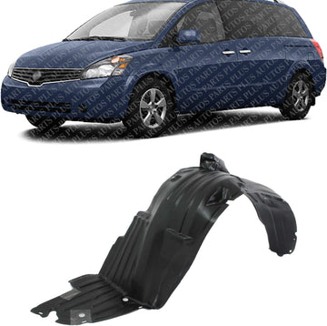Front Fender Liner Left Driver Side Direct Replacement Compatible With 2004-2009 Nissan Quest NI1250117 63843CK000