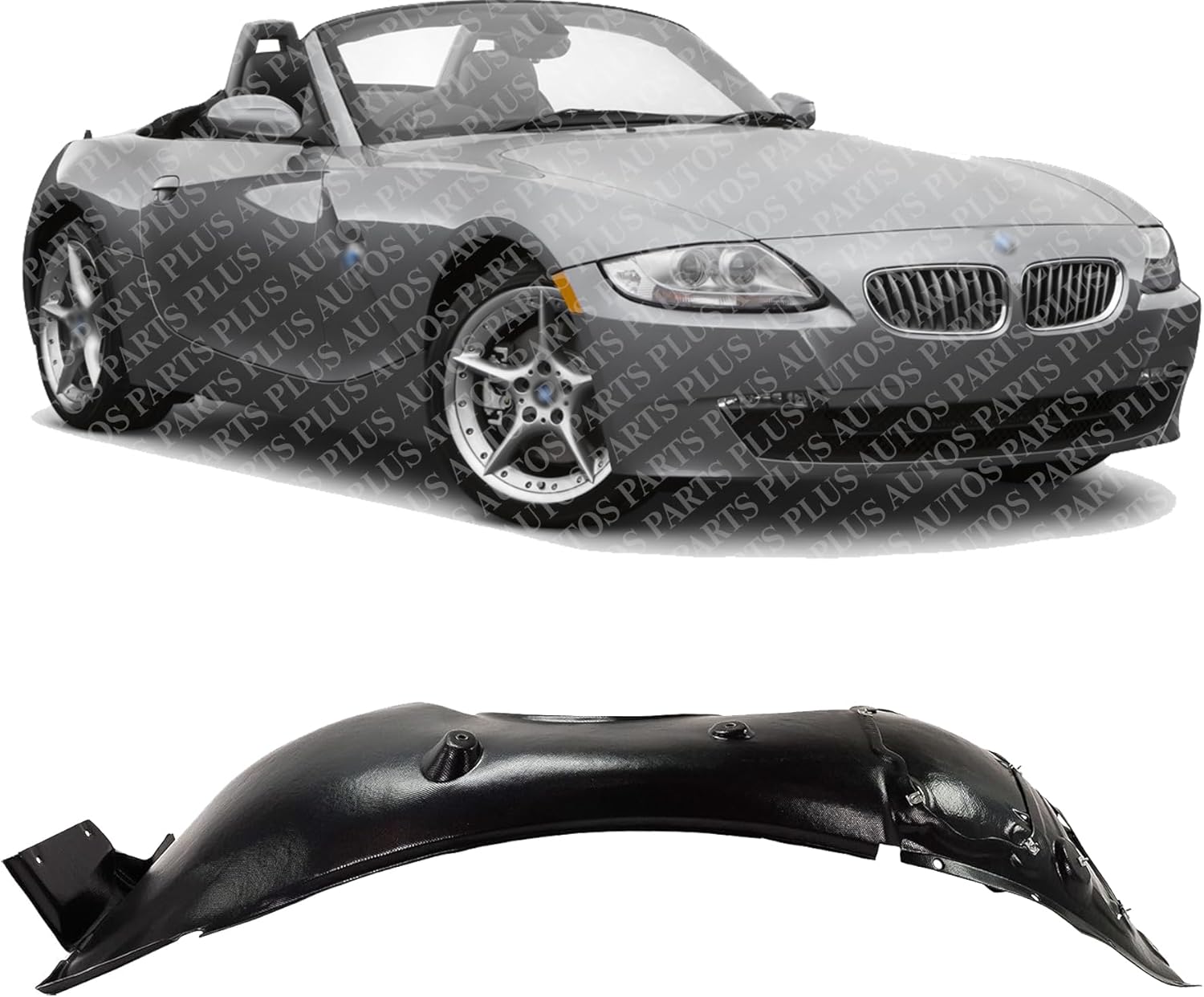 Front Fender Liner Right Passenger Side Direct Replacement Compatible With 2003-2008 BMW Z4 BM1249113 51717012728