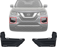 Set Of 2 Front Fog Light Cover Textured Left Driver & Right Passenger Side Direct Replacement Compatible With 2017-2020 Nissan Rogue NI1039148 NI1038148 622566FL0A 622576FL0A