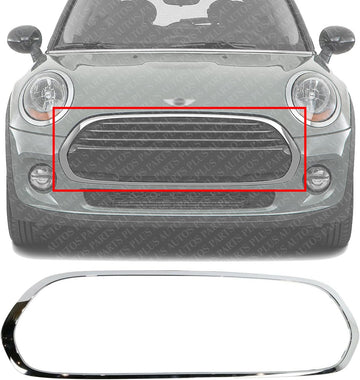 Front Grille Molding Chrome Plastic Direct Replacement Compatible With 2014-2021 Mini Cooper MC1202100 51137300589
