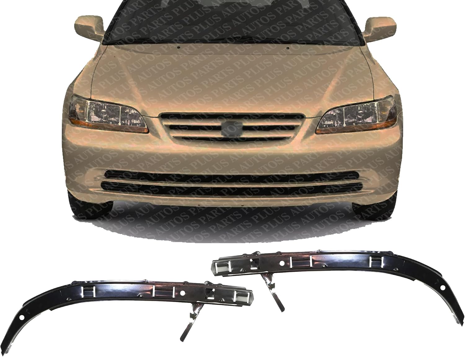 Set Of 2 Front Bumper Retainer Beam Steel Right Passenger & Left Driver Side Direct Replacement Compatible With 1998-2002 Honda Accord HO1089107 HO1088107 71143S84A00 71148S84A00