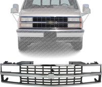 Front Grille Chrome Shell & Black Insert With Quad or Composite Headlights Direct Replacement Compatible With 1988-1993 Chevrolet C/K Series GM1200142 15615110