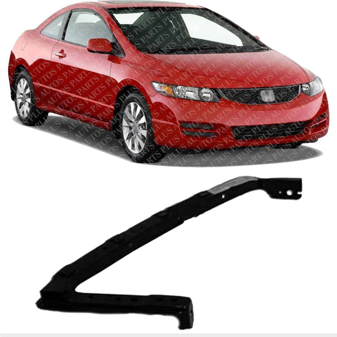 Front Bumper Upper Cover Bracket Steel Right Passenger Side Direct Replacement Compatible With 2006-2011 Honda Civic HO1067108 71140SNAA00