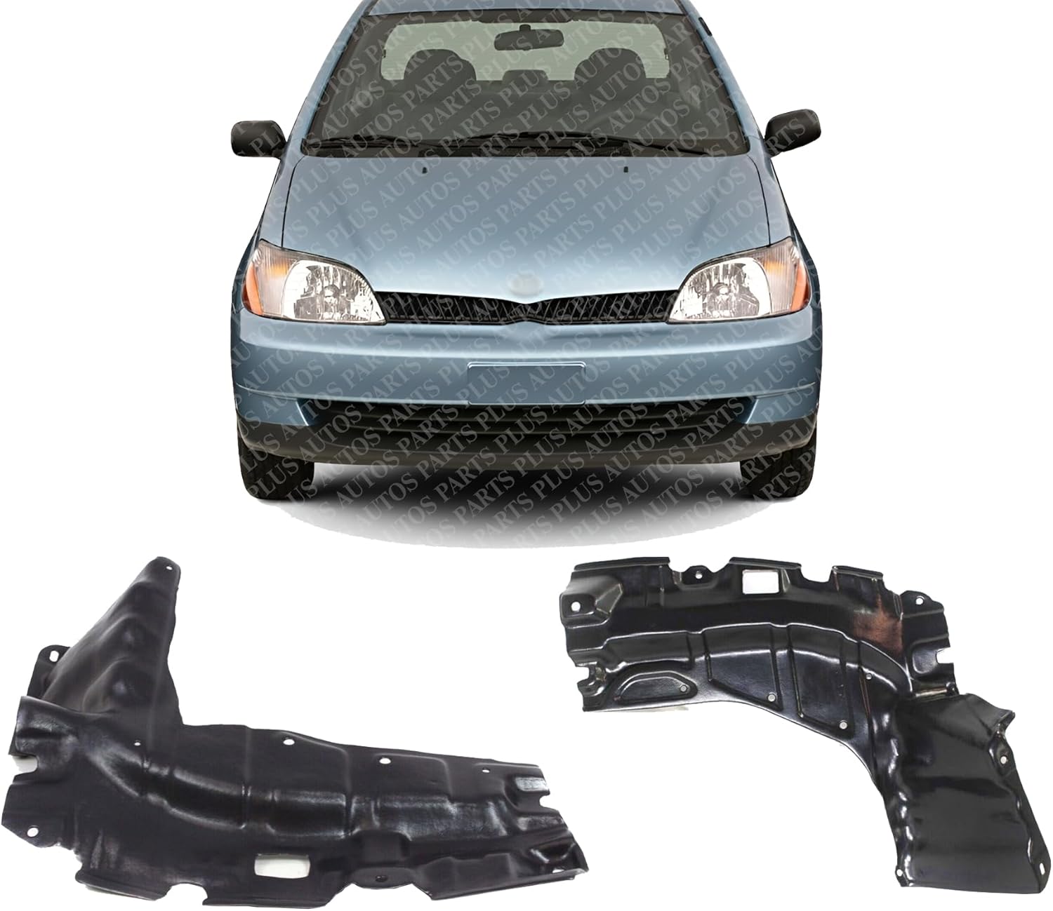 Set of 2 Front Engine Splash Shield Under Cover Left Driver & Right Passenger Side Direct Replacement Compatible with 2000-2005 Toyota Echo / 2004-2006 XA SC1228108 SC1228105