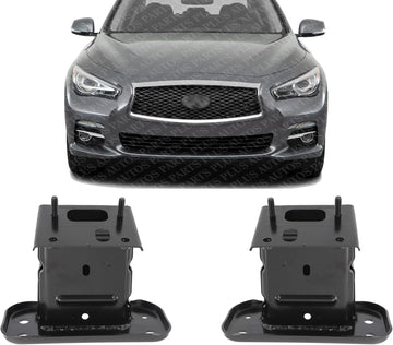 Set of 2 Front Bumper Stay Bracket Steel Left Driver & Right Passenger Side Direct Replacement Compatible with 2014-2023 Infiniti Q50 IN1067108 IN1066108 622104GA0A 622114GA0A