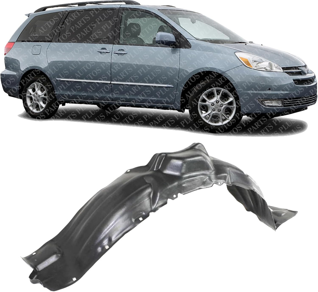 Front Fender Liner Right Passenger Side Direct Replacement Compatible With 2004-2005 Toyota Sienna TO1249130 53875AE010