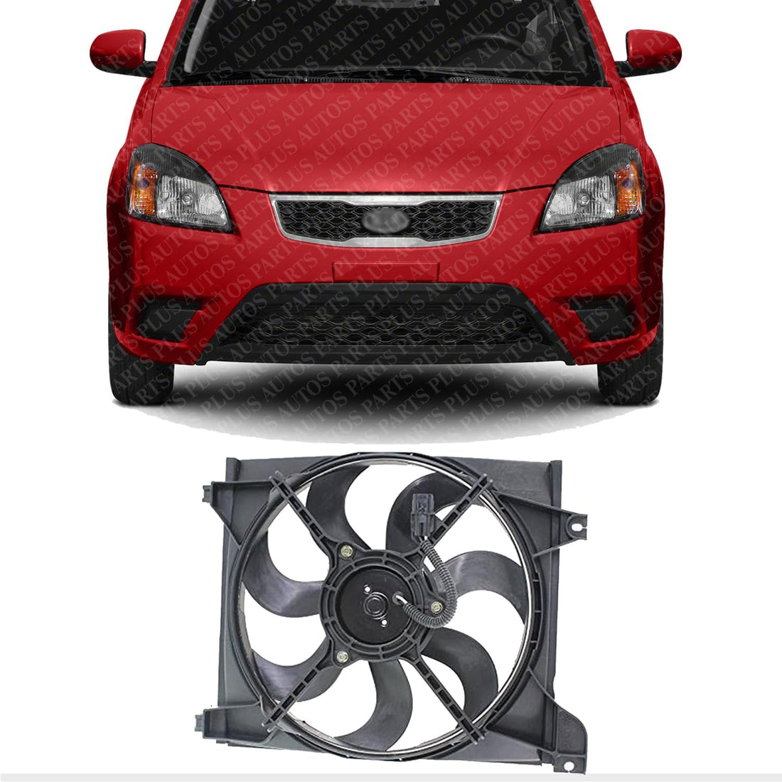 Front Radiator Cooling Fan Left Driver Side Direct Replacement Compatible With 2007-2011 Kia Rio / Rio5 KI3115132 253801G101